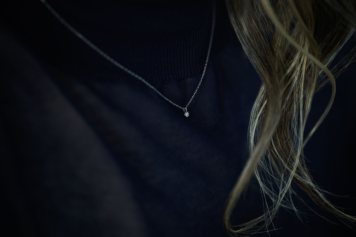 K10WG ダイヤモンド 0.05ct ネックレス