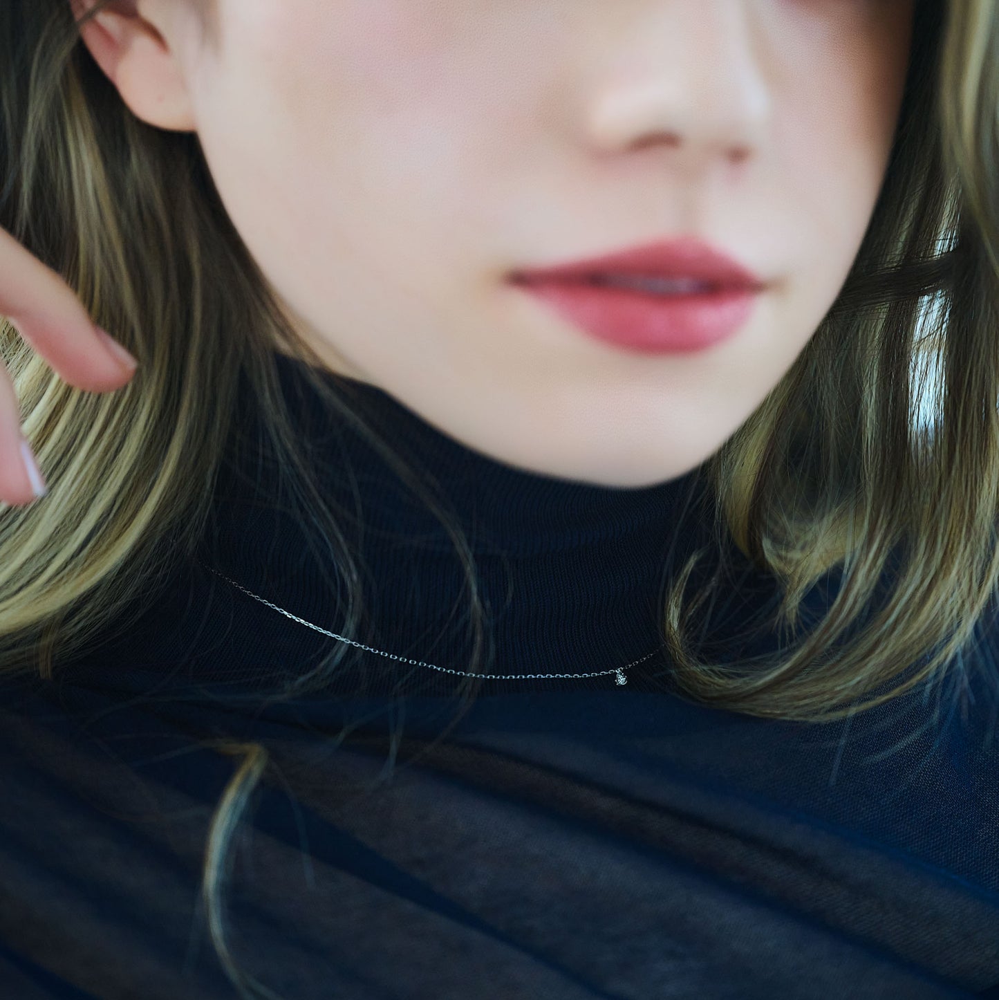 K10WG ダイヤモンド 0.05ct ネックレス